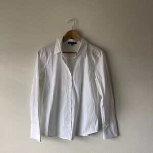 Lafayette 148 Button Front‎ Embellished Collar Shirt